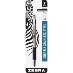 Zebra STEEL 3 Series F-301 Retractable Ballpoint Pen (27111)