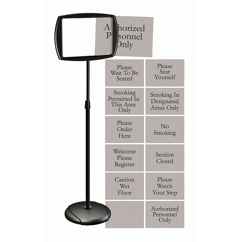 MasterVision Interchangeable Floor Pedestal Sign (BVCSIG05050505)