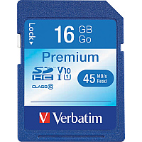 Verbatim 16GB Premium SDHC Memory Card, UHS-I Class 10 (VER96808)