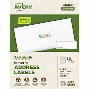 Avery Eco-Friendly Address Labels for Laser and Inkjet Printers, 1" x 2?" (AVE48460)
