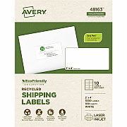 Avery Eco-Friendly Shipping Labels for Laser and Inkjet Printers, 2" x 4" (AVE48163)