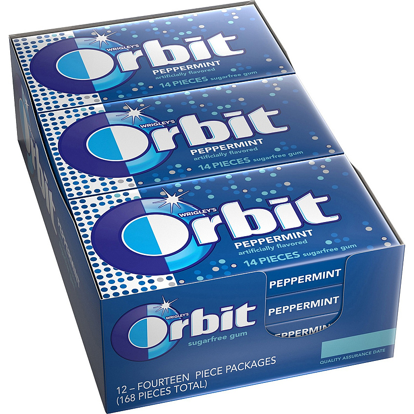 Orbit Peppermint Sugarfree Gum - 12 packs (MRS21486)