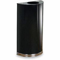 Rubbermaid Commercial 12 Gallon Half Round Steel Receptacle (RCPSO1220PLBK)