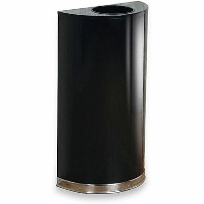 Rubbermaid Commercial 12 Gallon Half Round Steel Receptacle (RCPSO1220PLBK)