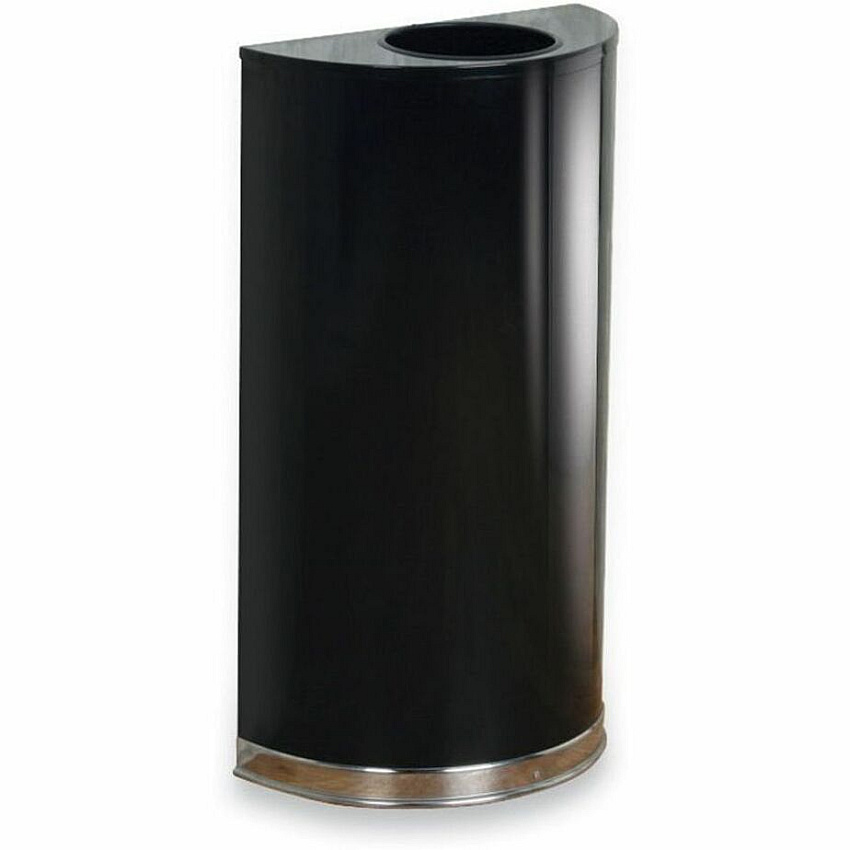 Rubbermaid Commercial 12 Gallon Half Round Steel Receptacle (RCPSO1220PLBK)
