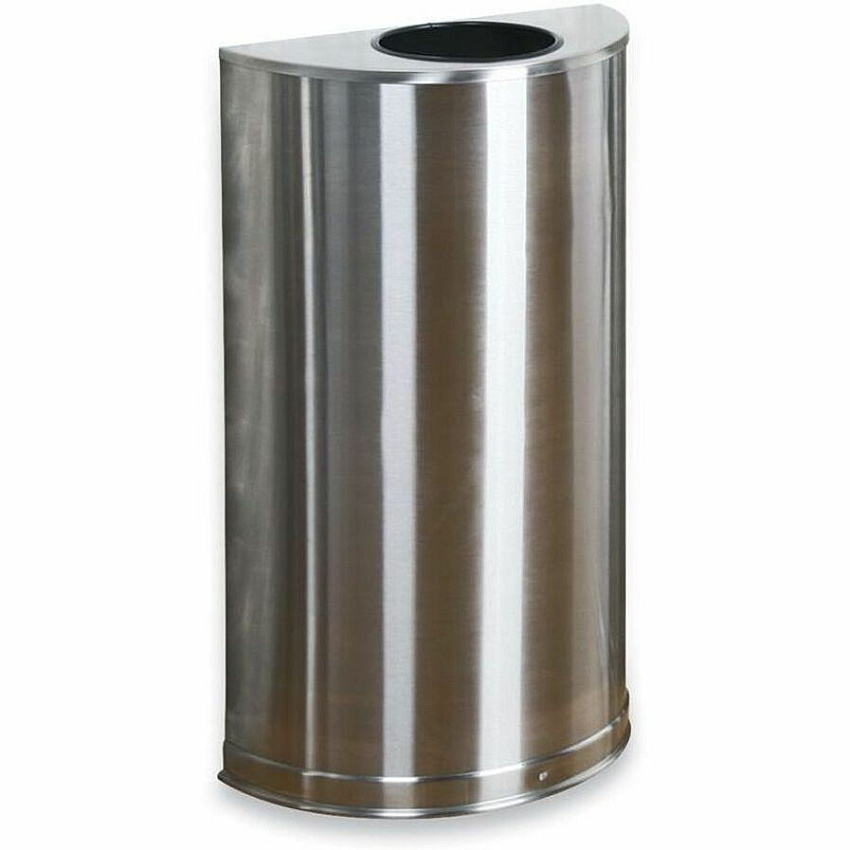 Rubbermaid Commercial 12 Gallon Half Round Steel Receptacle (RCPSO12SSSPL)