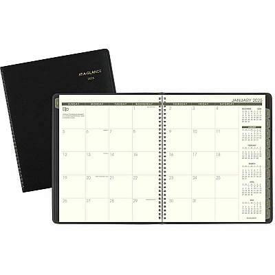 AT-A-GLANCE Recycled Monthly Planner, 11 x 9, Black Cover, 13-Month: Jan 2026 to Jan 2027 (70260G05)