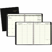 AT-A-GLANCE Recycled Weekly Vertical-Column Format Appointment Book, 11 x 8.25, Black Cover, 12-Month (Jan to Dec): 2026 (70950G05)