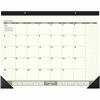 AT-A-GLANCE Recycled Monthly Desk Pad, 22 x 17, Sand/Green Sheets, Black Binding, Black Corners, 12-Month (Jan to Dec): 2026 (SK32G00)