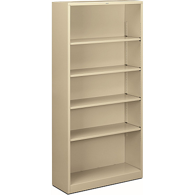 HON Brigade Steel Bookcase | 5 Shelves | 34-1/2"W | Putty Finish (HONS72ABCL)