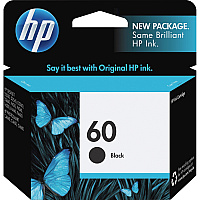 HP 60 (HEWCC640WN) Original Inkjet Ink Cartridge - Black - 1 Each