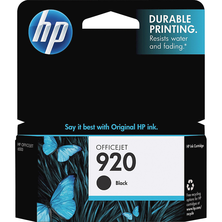 HP 920 (HEWCD971AN) Original Inkjet Ink Cartridge - Black - 1 Each