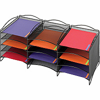 Safco 12-Compartment Mesh Desktop Organizer (SAF9430BL)