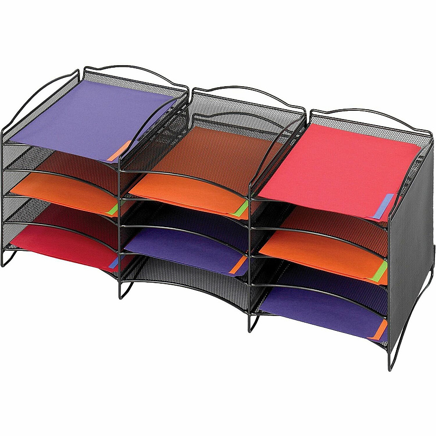 Safco 12-Compartment Mesh Desktop Organizer (SAF9430BL)