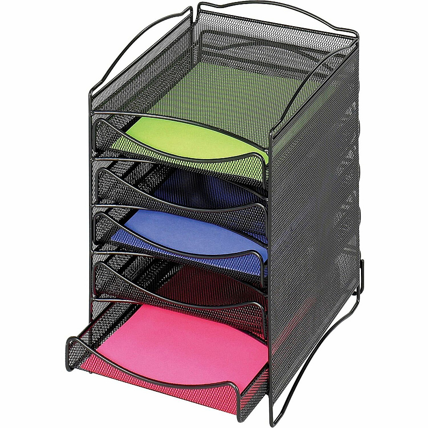 Safco 5-Compartment Mesh Desktop Organzier (SAF9432BL)