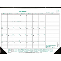 Blueline EcoLogix Monthly Desk Pad Calendar, 22" x 17" , English (C177437)