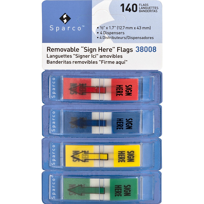 Sparco "Sign Here" Preprinted Self-stick Flags (SPR38008)