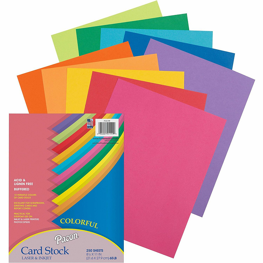 Pacon Colorful Cardstock Assortment - Assorted (PAC101199)