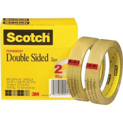 Scotch Permanent Double-Sided Tape - 3/4"W (6652P3436)