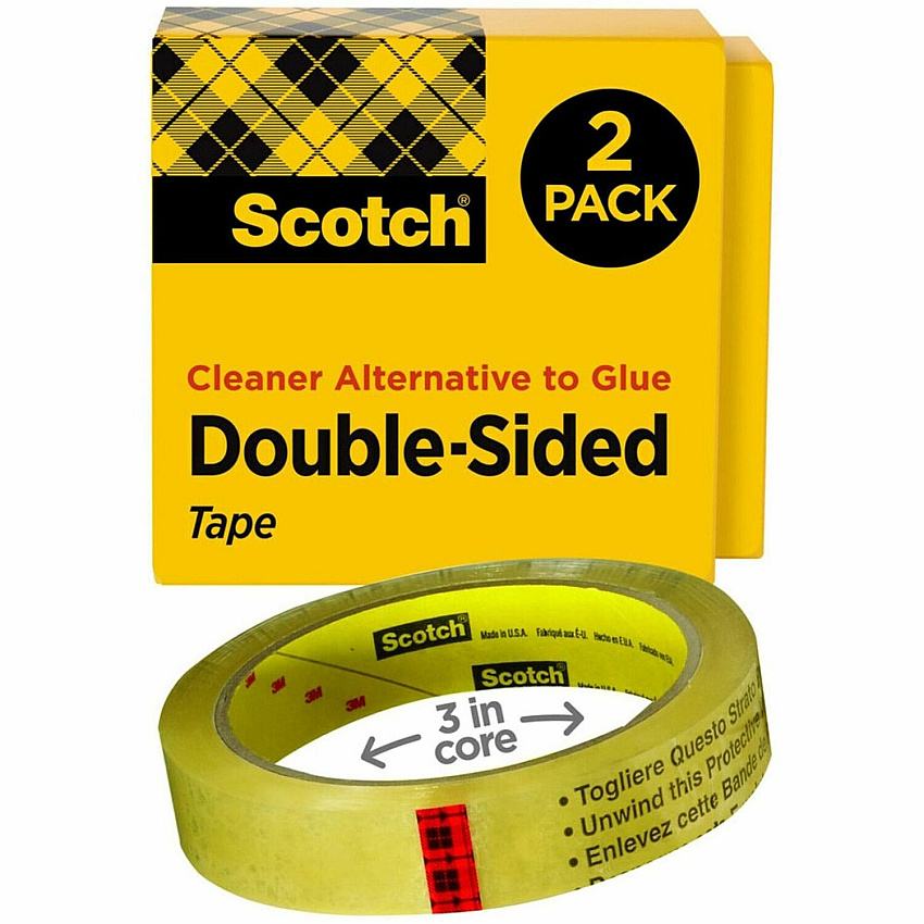 Scotch Permanent Double-Sided Tape - 3/4"W (MMM6652P3436)
