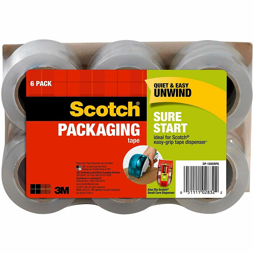 Scotch Sure Start Packaging Tape (MMMDP1000RF6)