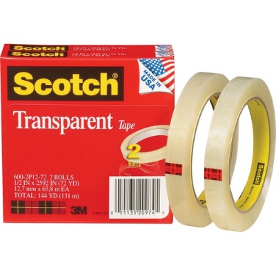 Scotch Transparent Tape - 1/2"W (6002P1272)