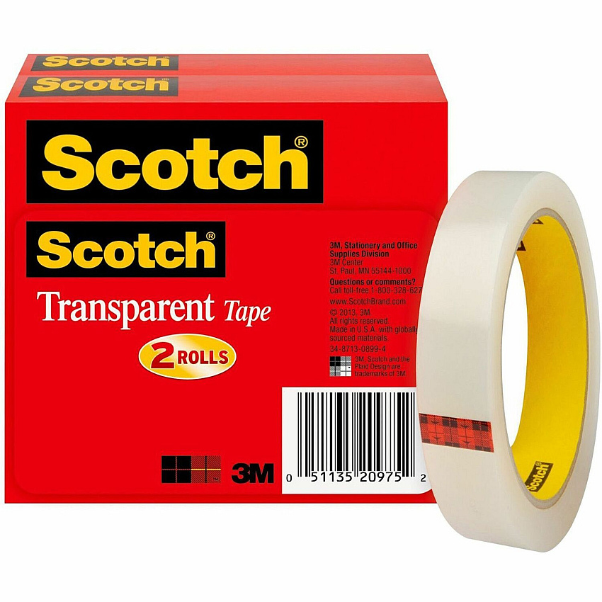 Scotch Transparent Tape - 3/4"W (MMM6002P3472)