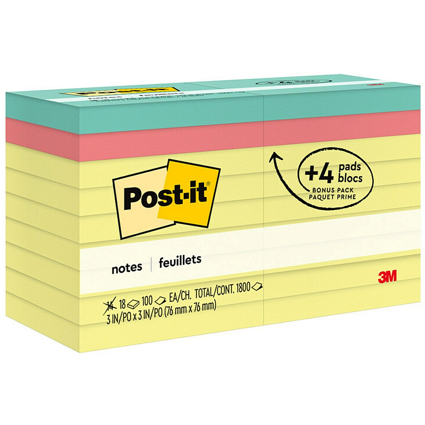 Post-it Notes Original Notepads (MMM654144B)