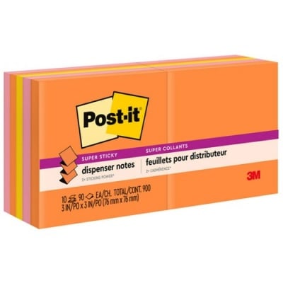 Post-it Super Sticky Dispenser Notes - Energy Boost Color Collection (R33010SSAU)