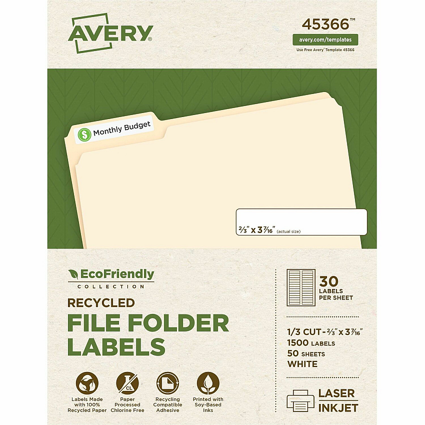 Avery EcoFriendly File Folder Label (AVE45366)