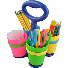 Westcott Teachers Scissors Caddy with 24 pieces 5" Kids Anit-Microbial Blunt Scissors (ACM14755)