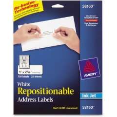 Avery Repositionable Address Labelss - Sure Feed Technology (58160)