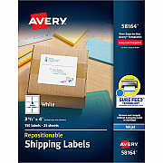 Avery Repositionable Labels, Sure Feed, 3-1/3"x4" , 150 Labels (AVE58164)