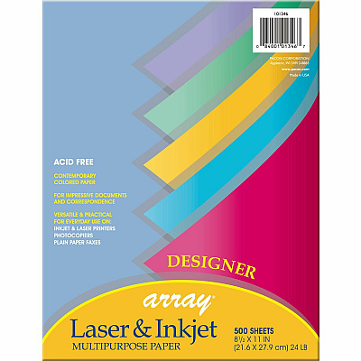 Pacon Designer Colors Multipurpose Paper - Assorted (PAC101346)