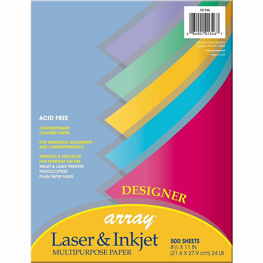 Pacon Designer Colors Multipurpose Paper - Assorted (PAC101346)