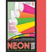 Pacon Laser Bond Paper - Neon Red - Recycled - 10% Recycled Content (104315)