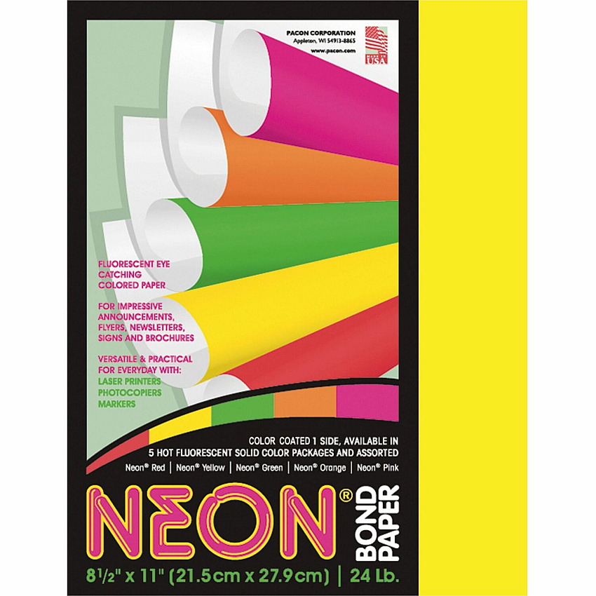 Pacon Neon Multipurpose Paper - Yellow (PAC104316)