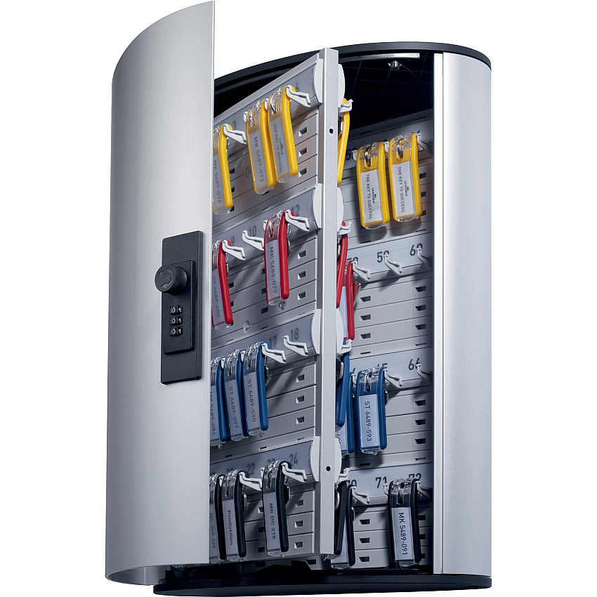 Durable Brushed Aluminum Combo Lock 72-Key Cabinet (DBL196723)