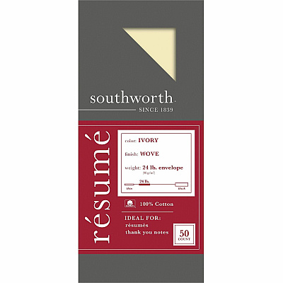Southworth 100% Cotton Resume Envelopes (SOUR14I10L)