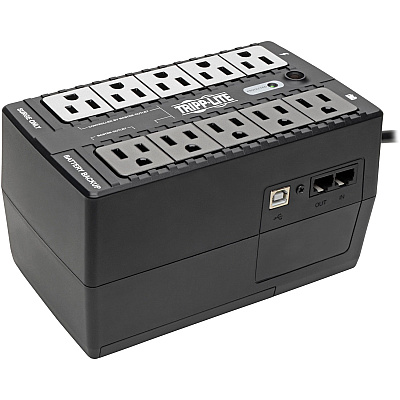 Tripp Lite 550VA 300W Standby UPS - 10 NEMA 5-15R Outlets, 120V, 50/60 Hz, 5-15P Plug, ENERGY STAR, Desktop/Wall (ECO550UPS)