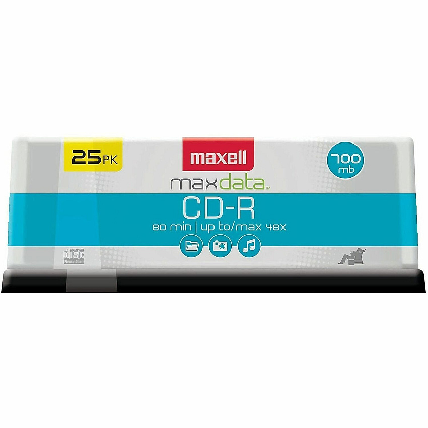Maxell CD-R700 CD Recordable Media - CD-R - 48x - 700 MB - 25 Pack - Light Green (648445)