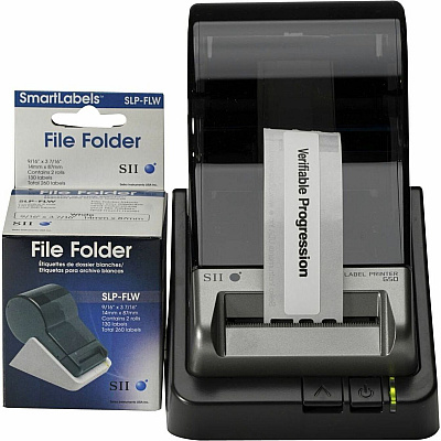 Seiko SLP-FLB White/Blue File Folder Labels (SLPFLW)