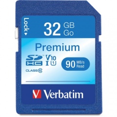 Verbatim 32GB Premium SDHC Memory Card, UHS-I Class 10 (96871)