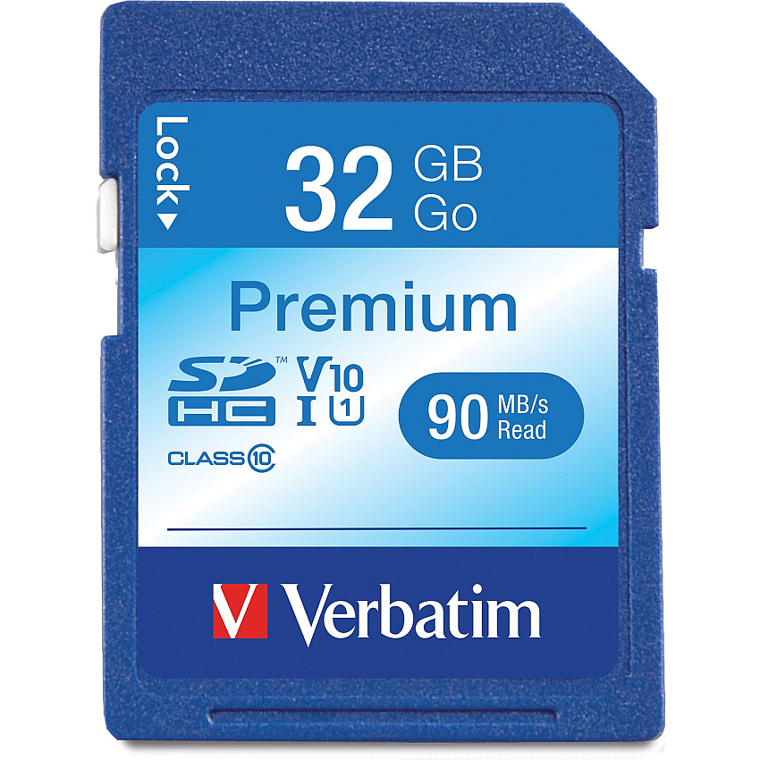 Verbatim 32GB Premium SDHC Memory Card, UHS-I Class 10 (96871)