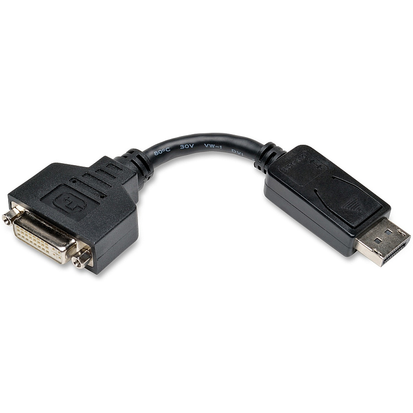 Eaton Tripp Lite Series DisplayPort to DVI-I Adapter Cable (M/F), 6 in. (15.2 cm) (P134000)