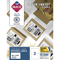 MACO White Laser/Ink Jet Internet Shipping Label (MACML0200)