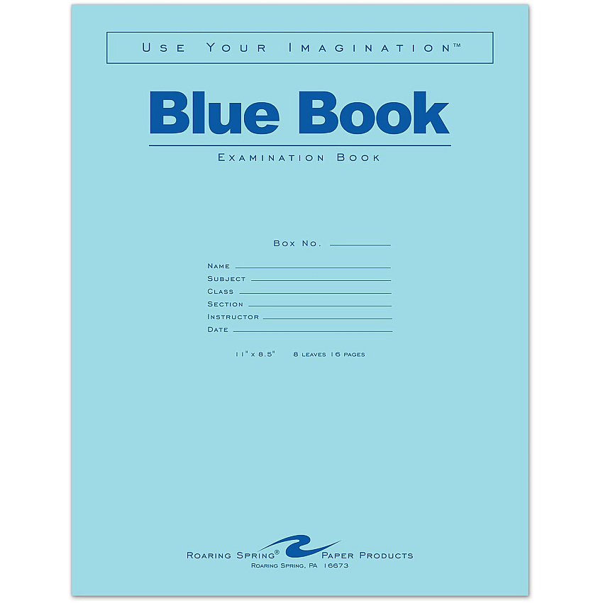Roaring Spring 8 - sheet Blue Examination Book - Letter (ROA77517)