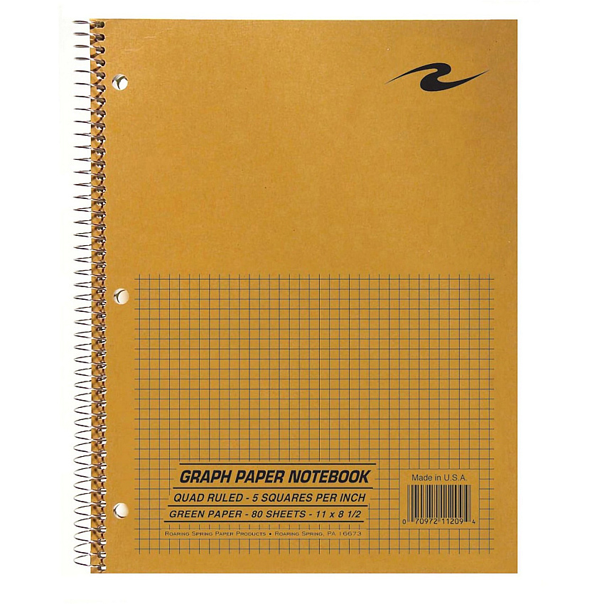 Roaring Spring 5x5 Graph Ruled Spiral Lab Notebook (ROA11209)