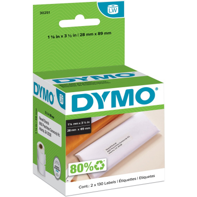 DYMO LabelWriter Label, 30572, White Address Label, 1-1/8 x 3-1/2