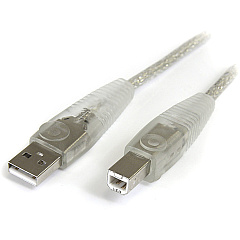 StarTech 10 Ft Transparent Usb 2.0 Cable - A To B (USB2HAB10T)